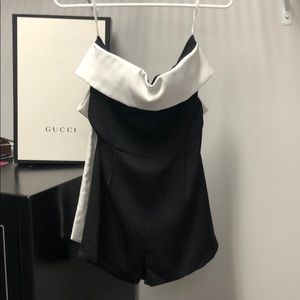 Cute strapless Tuxedo style romper